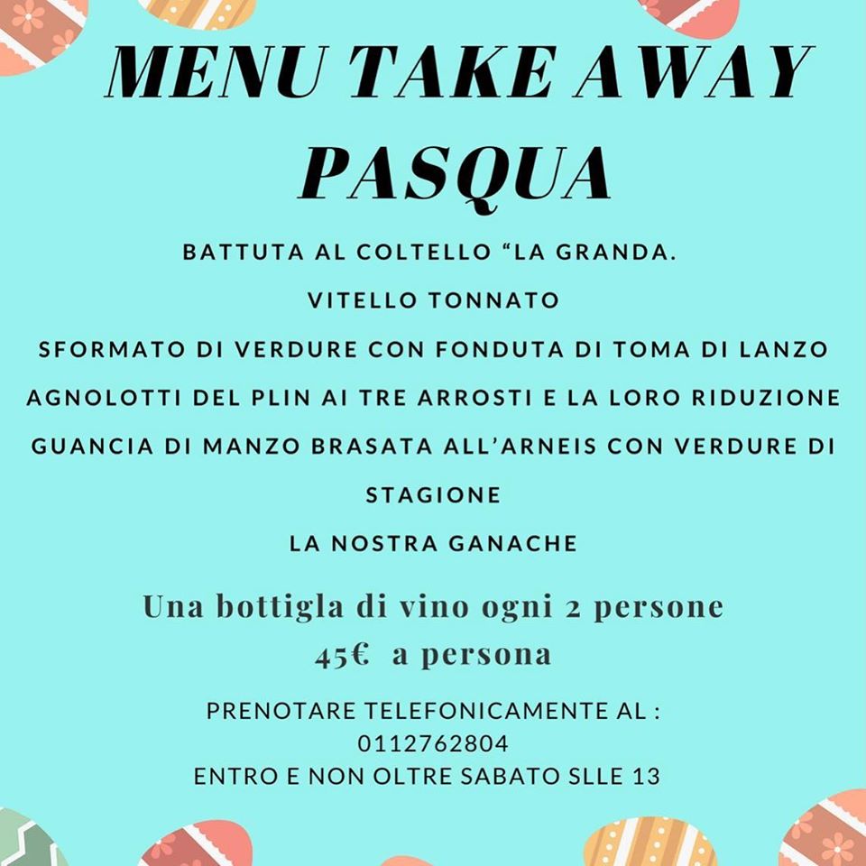 PRENOTATE IL VOSTRO PRANZO DI PASQUA